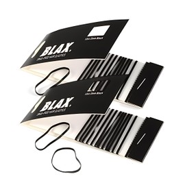Blax Black Elastic Hair Ties - Snag-Free, Seamless, Hair Rubber Bands, 2mm, 12 Count (Pack of 2)