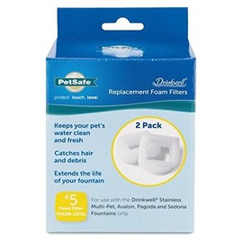 Drinkwell Dog Cat Replacement Sponge Foam Pet Water Fountain Pump Filters 2 Pack