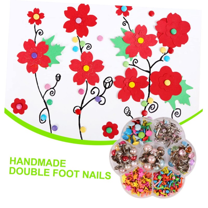 Gatuida Colorful Mixed Metal Mini Brads for DIY Craft Nail