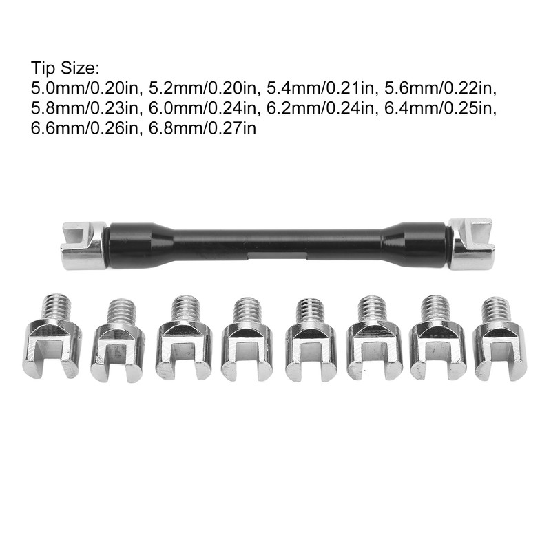 Motorcycle Spoke Wrench Set Spoke Spanner Kit with 10 Interchangeable