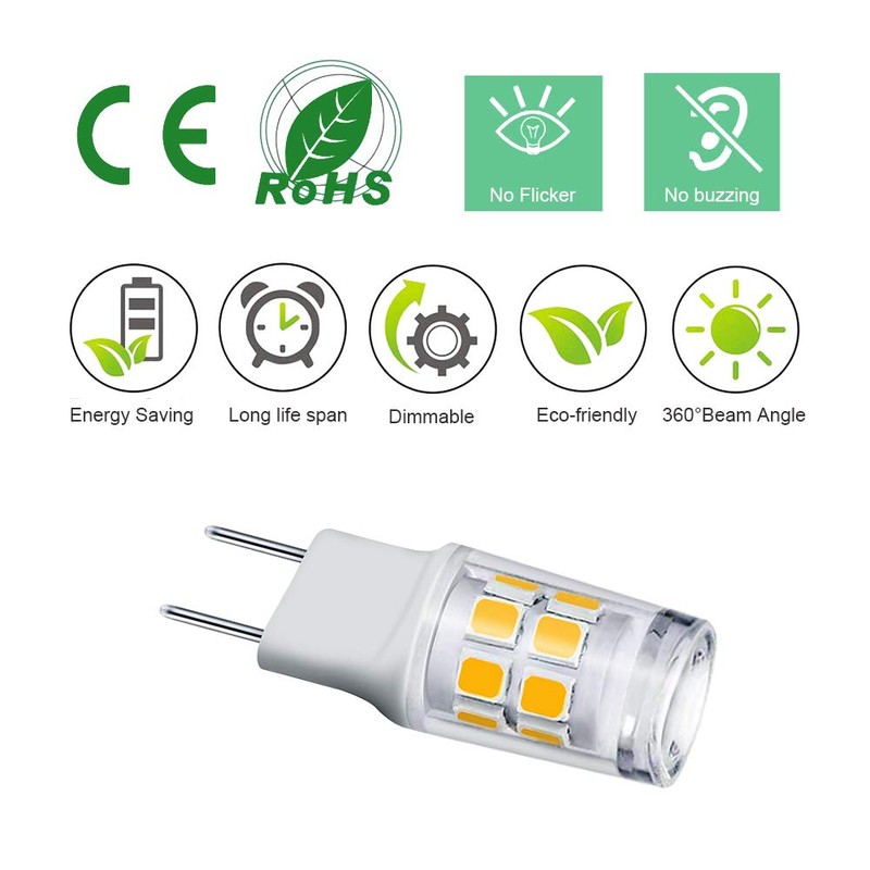 Dimmable G8 LED Bulbs, 20-25W Halogen Equivalent, T4 JCD Type