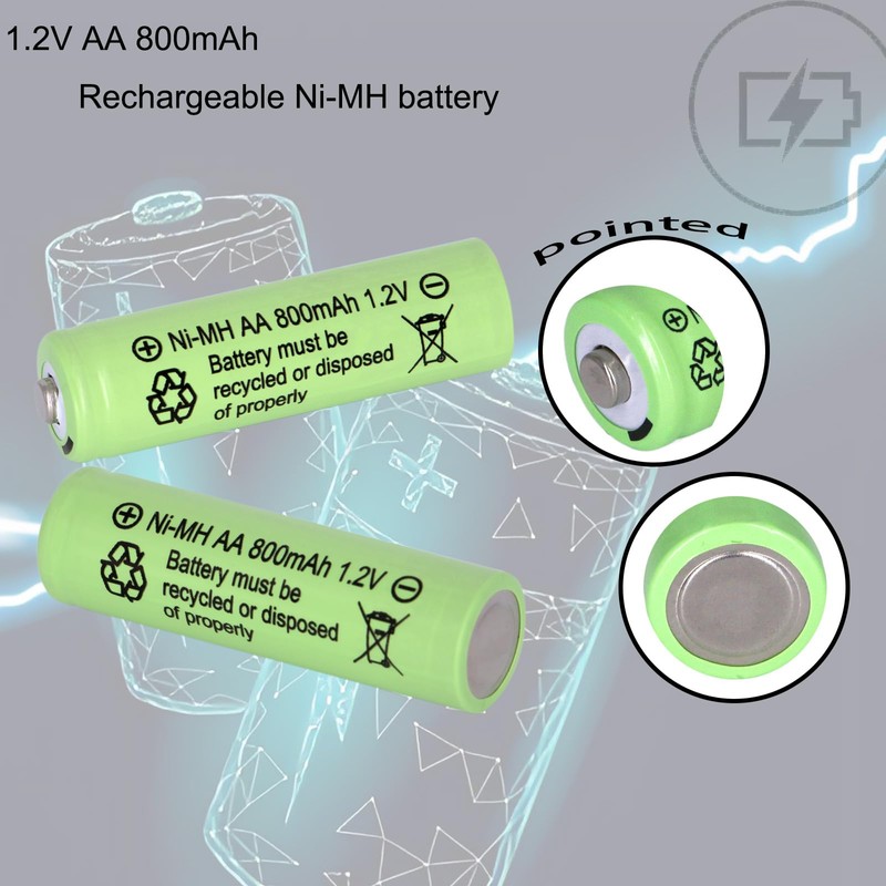 Yibatopow 16 Packs 1.2V Ni-MH Rechargeable AA Batteries 800mah,Double A