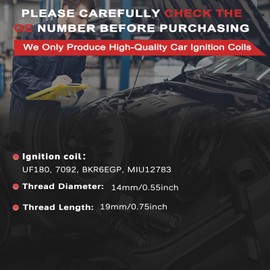 Autodevil Ignition Coil Pack Iridium Spark Plugs Set of 4 Compatible with 2008-2014 Avenger 2007-2012 Caliber 2007-2017 Compass 2009-2020 Journey 2007-2017 Patriot Replacement for 4606824AB UF557