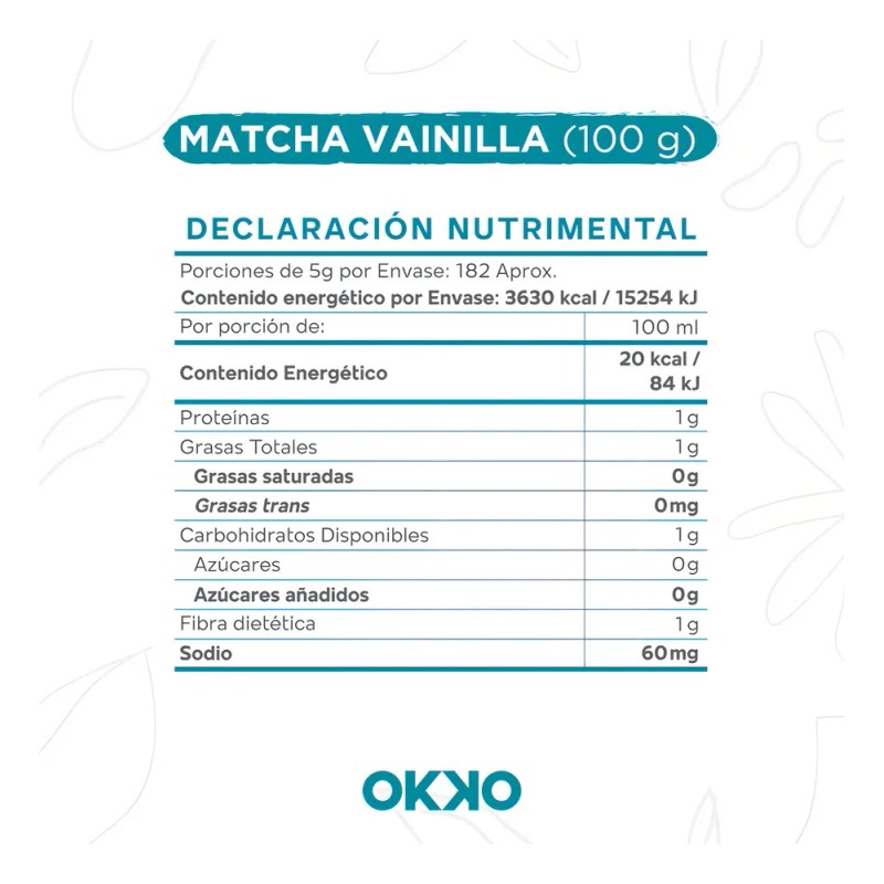 Matcha Okko Sabor Vainilla