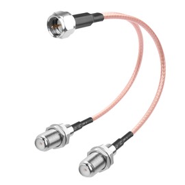 YAODHAOD F-Type RG6 Splitter Coax Cable F Male to F Dual Female RG316 Coaxial Cable 3 Way Internet and TV Antenna 50Ohm Splitter Combiner(15cm/6 inch)