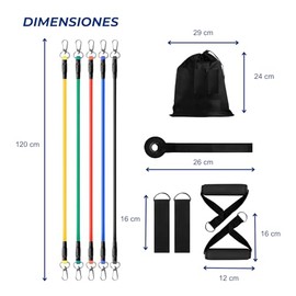 BREEZEE Bandas de Resistencia Kit 11 Piezas, 5 Niveles 10–30 LB c/u (hasta 100 LB / 45 kg combinadas), TPE Libre de Látex, Mangos Acolchados y Anclaje