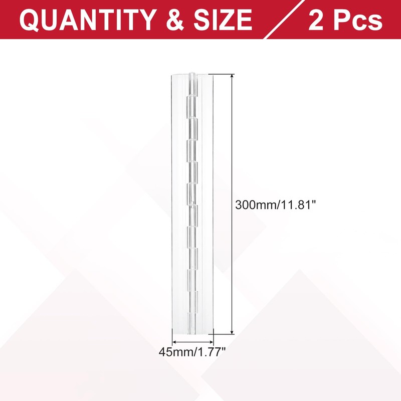 MECCANIXITY Clear Plastic Hinges, Acrylic Hinges Small Hinge 300 x