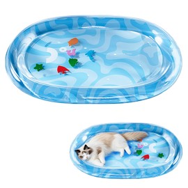 Pet Water Bed, Thickened Water Sensory Play Mat for Cats Dog, Cat Cooling Pad, Portable Water mat for Dogs and Cats, Summer Pets Cooling Water Sensory Play Pad for Cats(50 * 64CM)