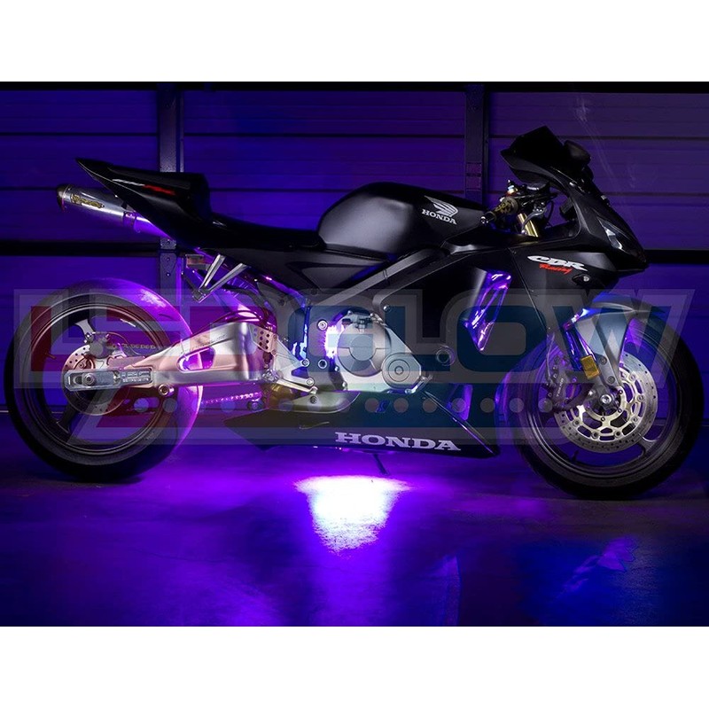 LEDGlow 8pc Advanced Purple LED Motorcycle Accent Neon Underglow Lighting