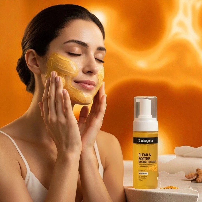 Neutrogena Soothing Clear Calming Mousse Facial Cleanser Turmeric 4 oz