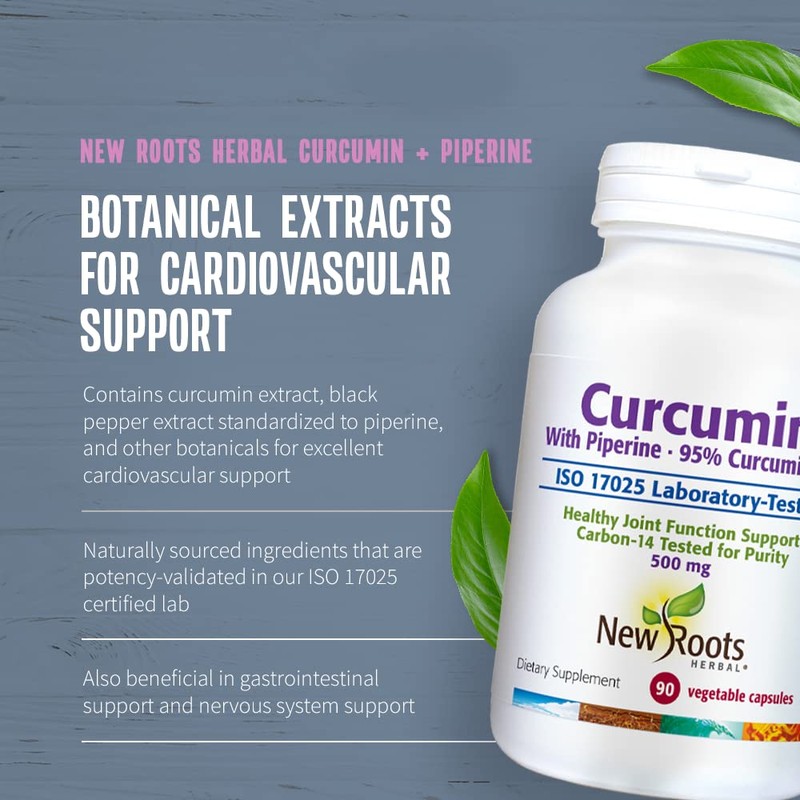 NEW ROOTS HERBAL Curcumin + Piperine | 95% Curcuminoids, 500mg
