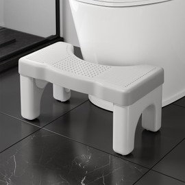 Kzeirm 9 Inch Toilet Squat Stool, Portable Poop Foot Stool, Non Slip Toilet Leg Stand, Gray, 1 Pack