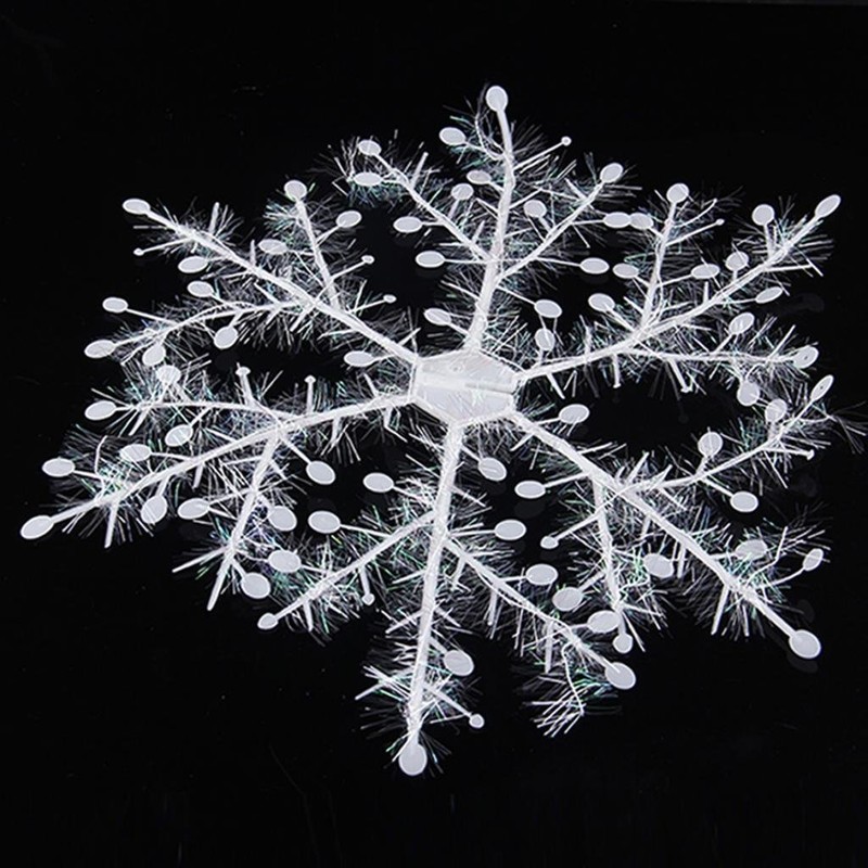 6 Piece White Snowflakes Christmas Decorations Supplies Hanging Ornaments