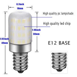 E12 Led Light Bulb 4W Equivalent 40W C7 Replacement Bulbs Clear Type B Candelabra Base Bulbrite Non-Dimmable Daylight White 6000K 5Pack (Daylight White)