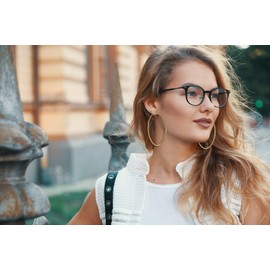 IDB Classic Stainless Steel Big Hoop Earrings - 2.32" x 2.48" x 0.07" (59x63x2mm) - Multiple Colors to Choose from (Bold Gold, Stainless-Steel)