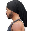 King.J Super Long Unisex Spandex Cap for Dreadlocks (Black)