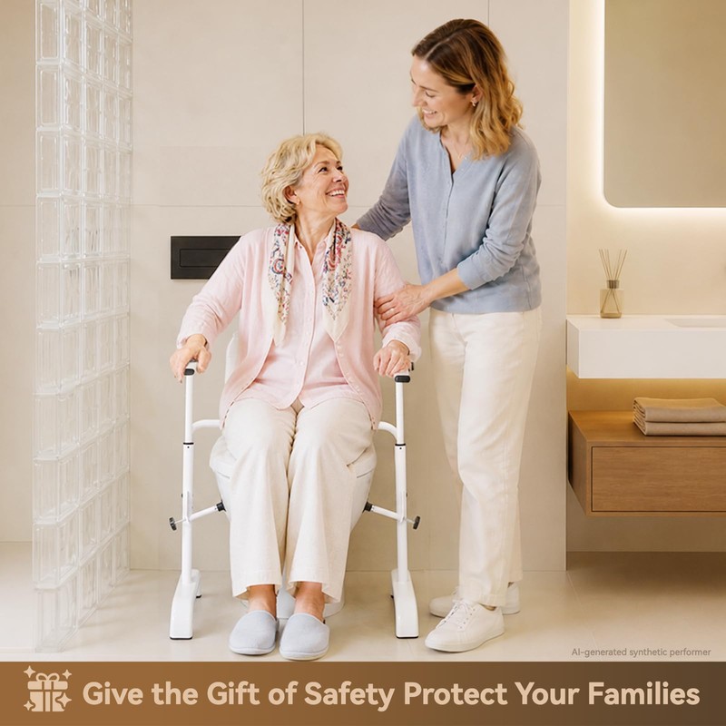 Loyoda Toilet Safety Rails for Seniors, 350 LBS Heavy Duty