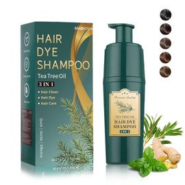 Mxvbaty Brown Hair Dye Shampoo 3 In 1, Instant Tea Tree Hair Color Shampoo Hair Dye for Women Men Coffee, Champu Para Canas for All Hair Types, Easy Use Last 3-4 Weeks Root Touch Up, 500 ml