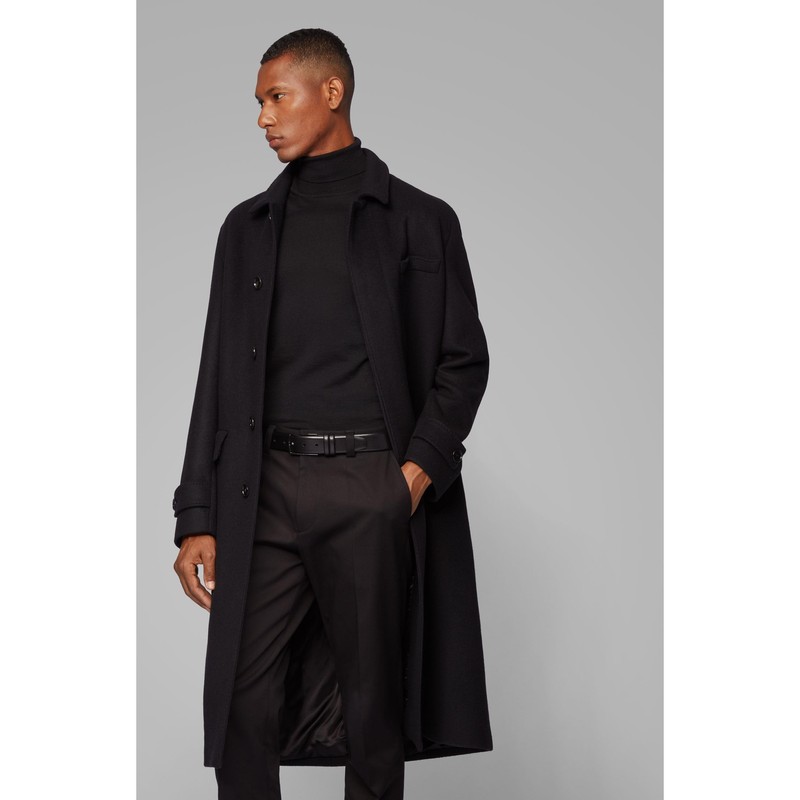 Boss Men's Carmello Belt made of Vegetable-tanned Leather with Metal