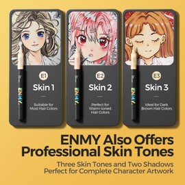 ENMY 48 Colors Acrylic Paint Pens, Direct Liquid Acrylic Paint Marker Pens, Fabric Markers for Textile, Canvas, Rock, Glass, Wood, Paper, DIY, Acrylic Coloring Markers for DIY Craft Supplies