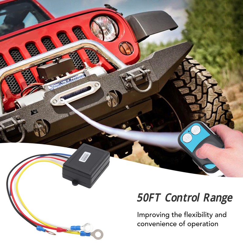 Wireless Winch Remote Control Kit DC 12V 24V 50ft Range