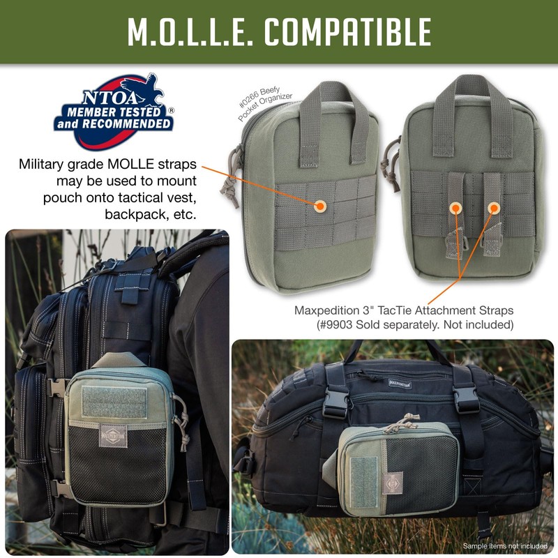 MAXPEDITION Beefy Pocket Organizer (Foliage Green) Compact, MOLLE-Compatible, 1000D Nylon