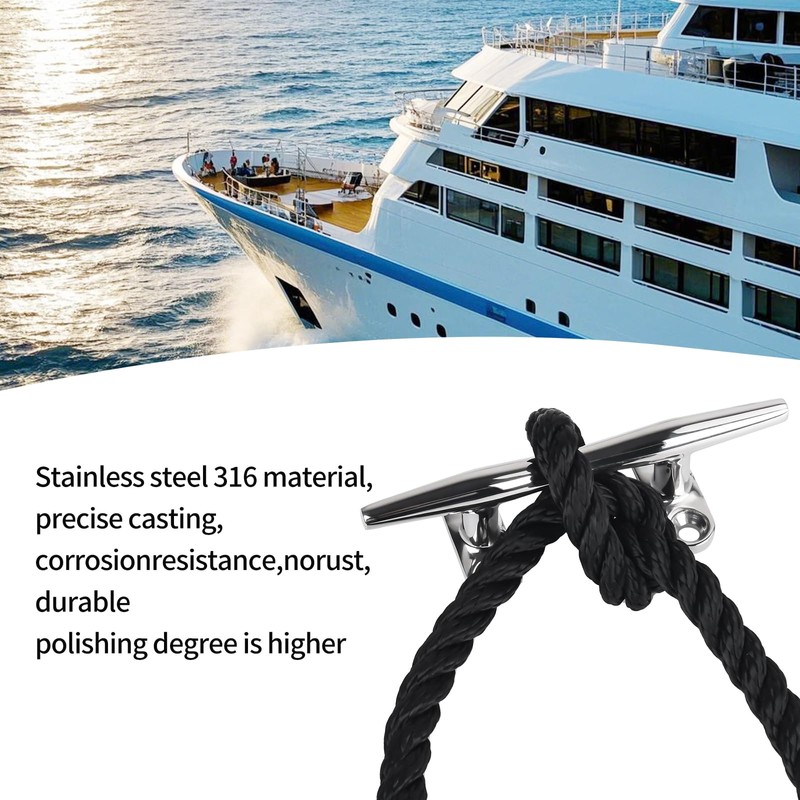 Hoffen Boat Cleat, 4 Pack 316 Stainless Steel 4 inch