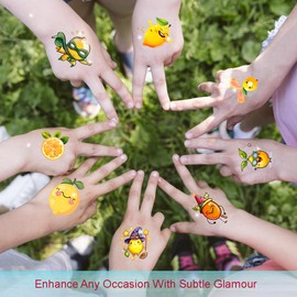 WEDDARA 101+ Lemon Temporary Tattoos for Kids & Adults – Waterproof, Non-Toxic, Skin-Safe Lemon Designs – Party Favors & Gifts