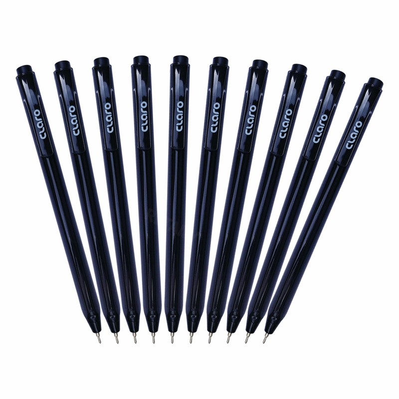 CLARO Trion SRT Retractable Ballpoint Pens, BLACK, Fine Point (0.7mm),