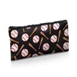 Wnbucioht Personalisiertes Federmäppchen für Schule, Kinder, Stiftehalter, Jungen, Mädchen, Schreibwaren, Aufbewahrung, Schreibtisch, Stiftetasche, Baseball-Aufdruck, Einheitsgröße, Taschen-Organizer