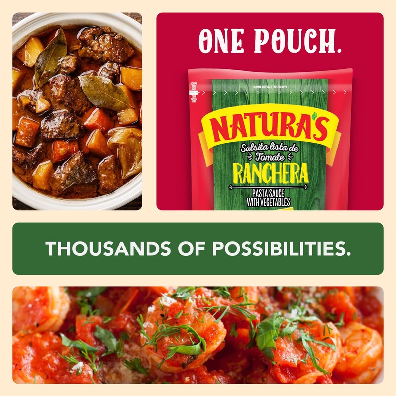 Natura's Salsa Ranchera, Heat-and-Eat Ranch Pasta Sauce in 7.1oz. Easy-Open