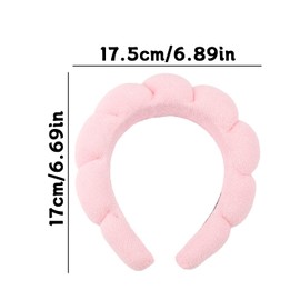 GroveEss Sponge Spa Headband,Cute Makeup Skincare Soft Fabric Hair Band,Terry Towel Cloth Headband for Face Washing, Makeup Removal Shower Facial Mask Yoga Sports(Pink)