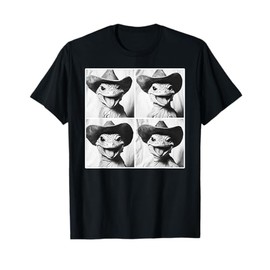 Leopard Gecko in Cowboy Hat Funny Western Photobooth Selfie T-Shirt