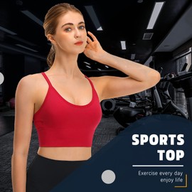 WIRIST Sports Bra, Workout Tops for Women, Medium Impact Strappy Padded Sports Bras for Women High Support