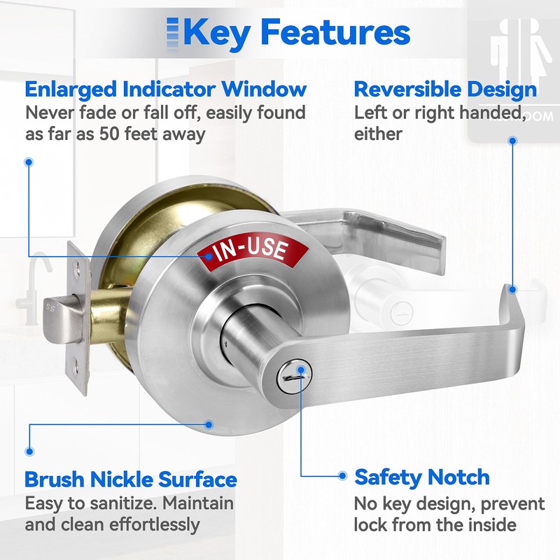 Onedaful Cuzofu Privacy Indicator Lever Lock Inuse or Vacant, Occupied