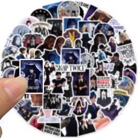 120 Packs Wednesday Addams Stickers Water Bottles Laptop Phone Computer Guitar Skateboard Hydroflasks Wednesday Addams Vinyl Sticker Waterproof Aesthetic Trendy Decals for Kids Teens Girls Adults