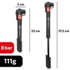 HEYNER® Hand Pump for Bicycles, Compact Bicycle Pump with Replaceable