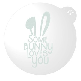 LissieLou Some Bunny Loves You Cookie Embosser Happy Easter Icing Fondant Stamp - Clear