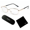 Inlefen Metallrahmen-Rechteck-Lesebrille-Weinlese eyewear mit Fall +4.50