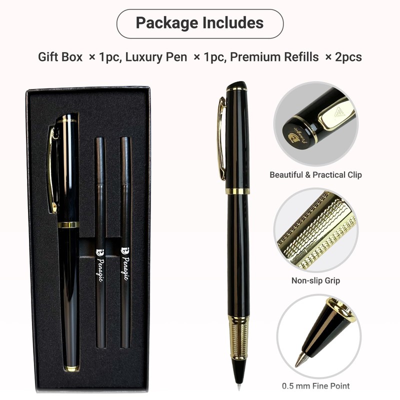 Penagic Luxury Pen, 0.5 mm Black Ink Nice Fancy Gel