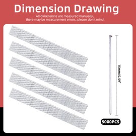 Hilitchi 5000PCS 18 Gauge 3/8" (10mm) Brad Nails Assortment Kit, Galvanized Straight Finishing Nail for Repairing Molding Cabinetry Building Assembly