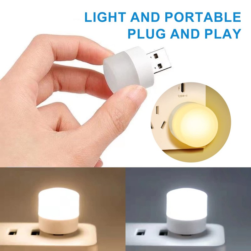12 pcs USB Plug-in Night Lights, Round Mini Night Lights,