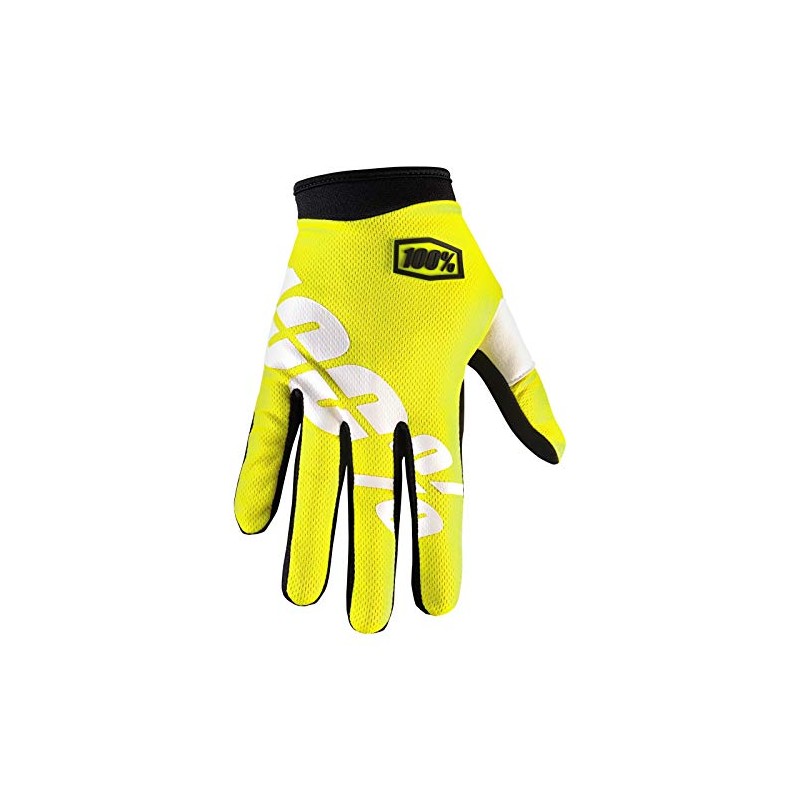 100% iTrack Motocross Gloves (Yellow/White, XL)