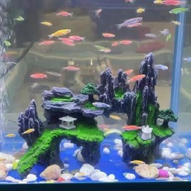 YIBIKEHO Eco-Friendly Resin Aquarium Rock Decor – Realistic Fish Tank Landscape, Low-Maintenance, Safe for Betta & Shrimp Tanks