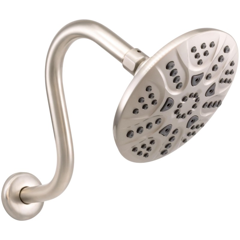 Westbrass 1/2" IPS x 8" S-Shaped Shower Arm and Flange,