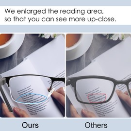 Missfive 2 Pack Mens Bifocal Reading Glasses 2.5x, Wider Bottom Reading Area, Blue Light Blocking Far Near Dual-use Readers, Durable Spring Hinge Quality Metal Frame Eyeglasses, Black & Gunmetal