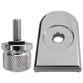 US! Aluminum Alloy Seat Bolt Tab Screw Mount Knob Cover for Harley Davidson Softail, Dyna, Street Glide, Road Glide, Ultra Glide, Touring 1996-later and Other Model with 1/4"-20 Thread, Silver