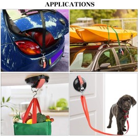 profiwoab 3 Pack Suction Cups with Straps D Ring, Heavy Duty Suction Cup with D Ring, Awning Suction Cups Car Side Suction Cup Attachment Suitable Hold Up to 22 lbs /10kg