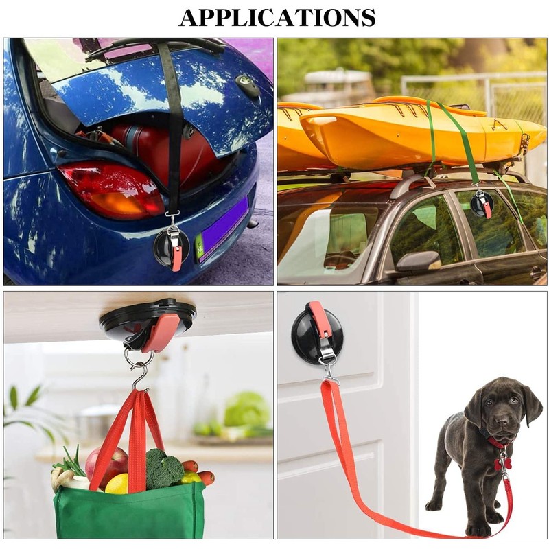 profiwoab 3 Pack Suction Cups with Straps D Ring, Heavy
