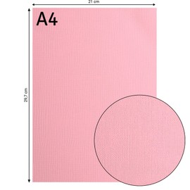 Florence Cardstock Textured - Coloured Card Making Supplies A4 - Pink - 10 Sheets - Coloured Paper for Scrapbooking, Card Making, Die Cutting and Paper Crafts - 216 GSM - Rose